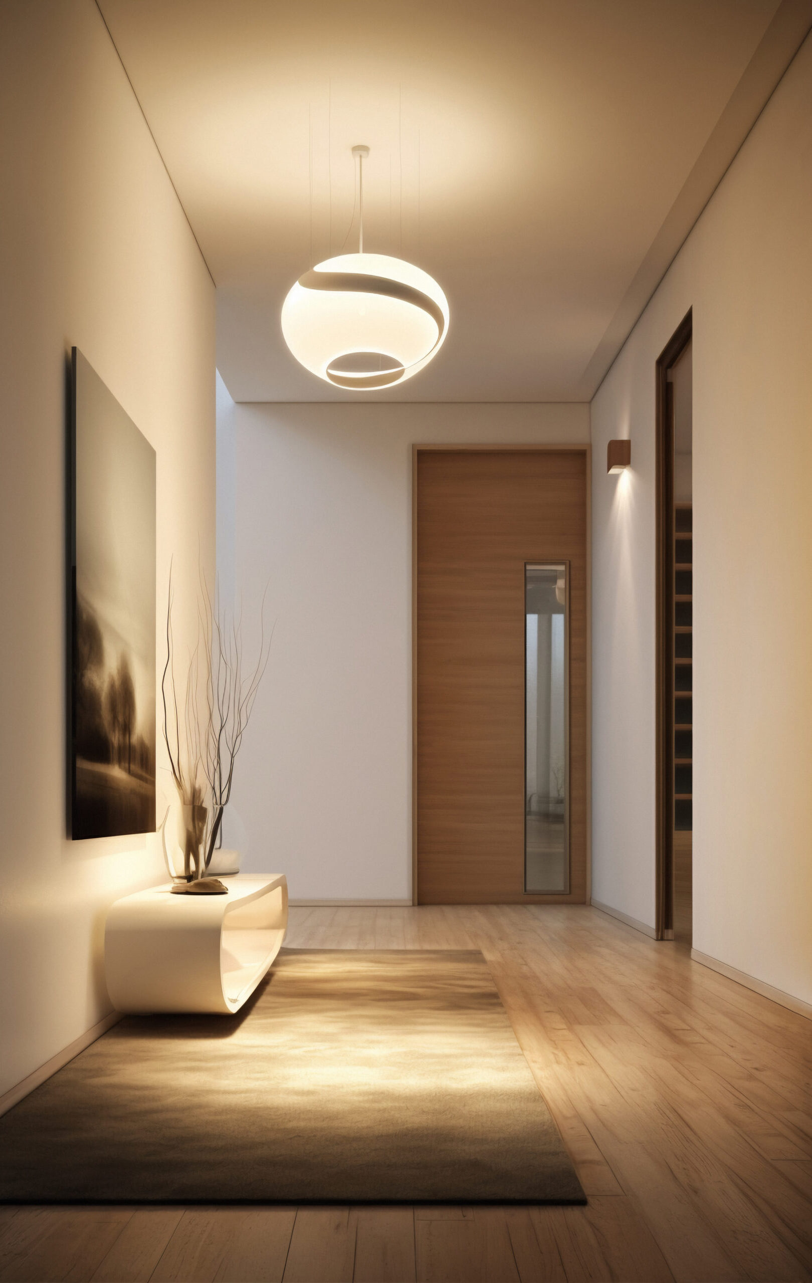 Contemporary lighting in hall design